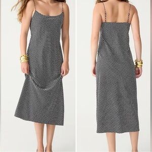 J Crew Black and White Polka Dot Slip Dress